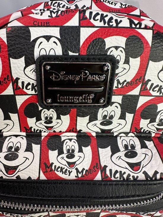 Loungefly Mickey Mouse Checkerboard Mini Backpack Red Black